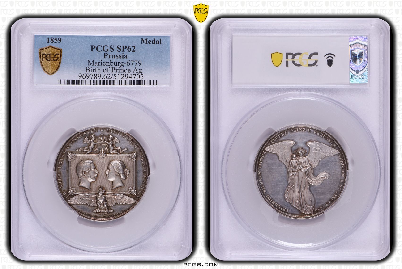 Sold】1859年 プロイセン フリードリヒ・ヴィルヘルム4世 王子誕生記念