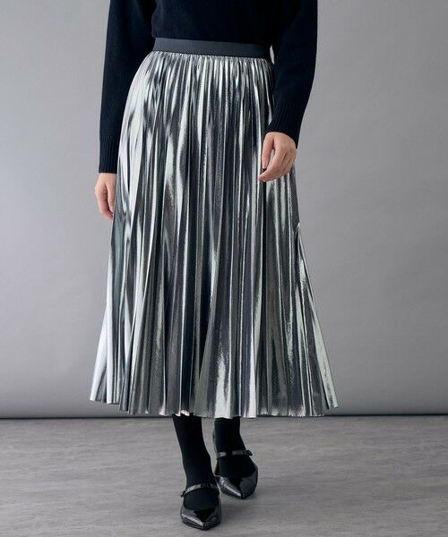 セール】 ホイルクリスタルプリーツ スカート （ロング・マキシ丈